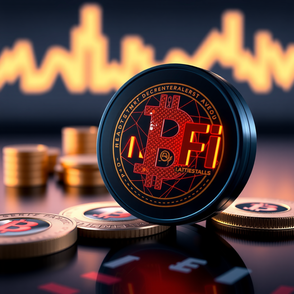 分散型金融（DeFi）の概念：スマートコントラクト、ブロックチェーンプロトコル、分散型金融サービス、デジタル金融エコシステムを表現する視覚的イメージ